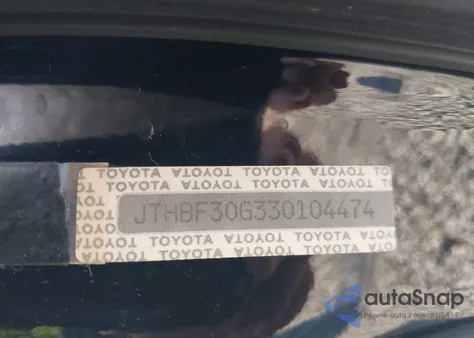 2003 Lexus Es 300 z USA, uszkodzony, nr VIN JTHBF30G330104474